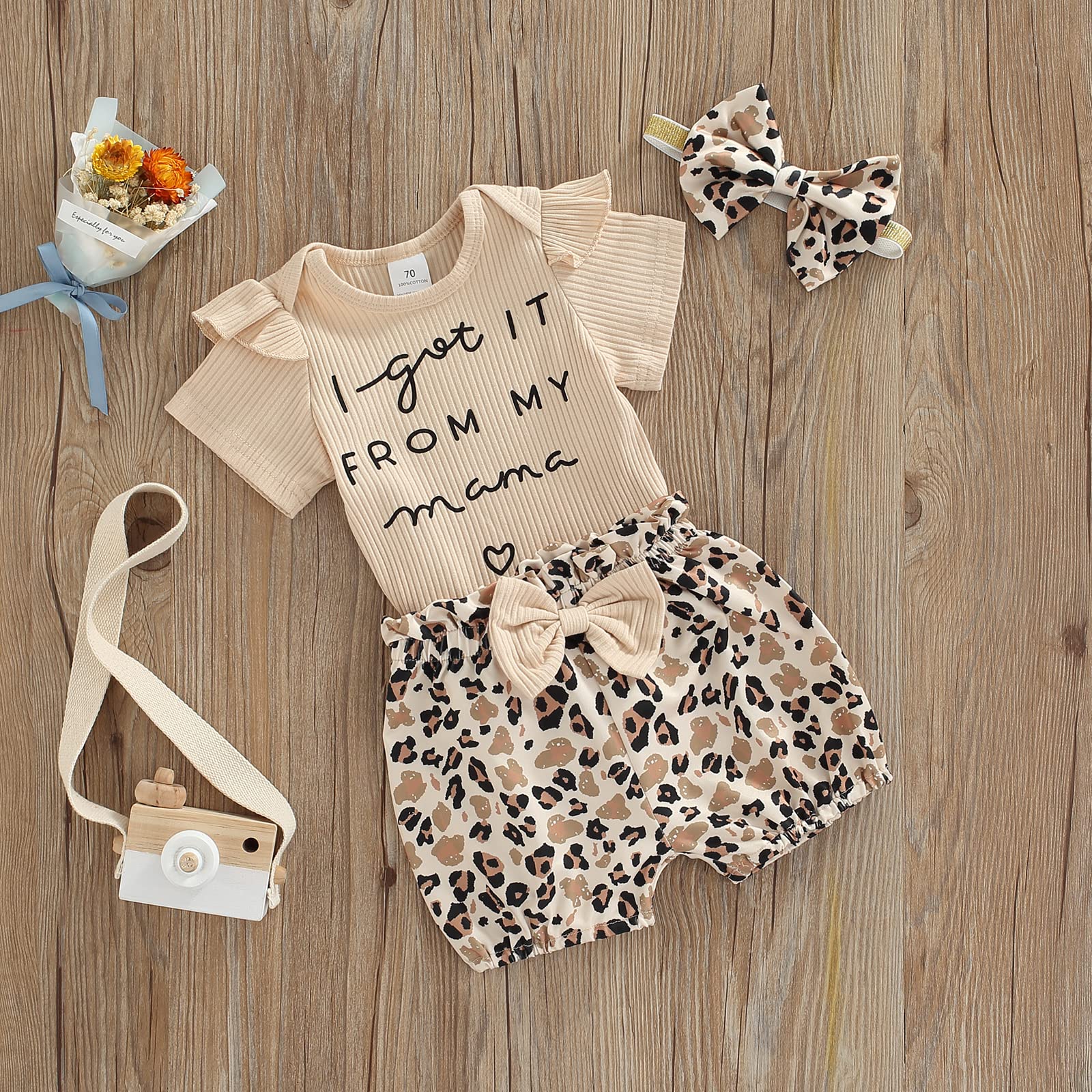Adorable Baby Girl Summer Outfits - Ruffled Sleeve Romper & Ribbed Bodysuit with Shorts Set | Cute Toddler Clothes for Playdates, Beach Trips & Family Photos