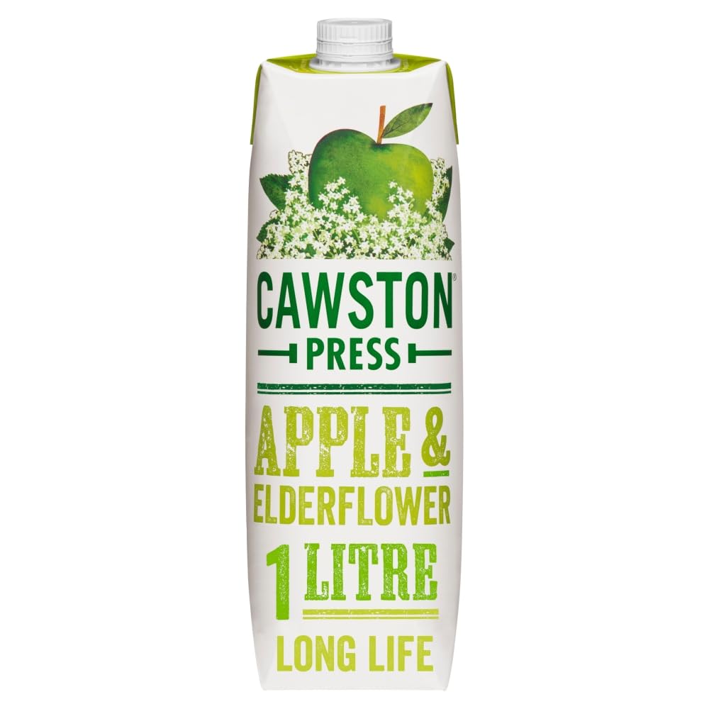 CAWSTON PRESS Apple Elderflower Juice - 1 Liter (33.8 oz) | Refreshing & Natural Fruit Drink | Perfect for Summer Picnics, Brunch & Healthy Hydration