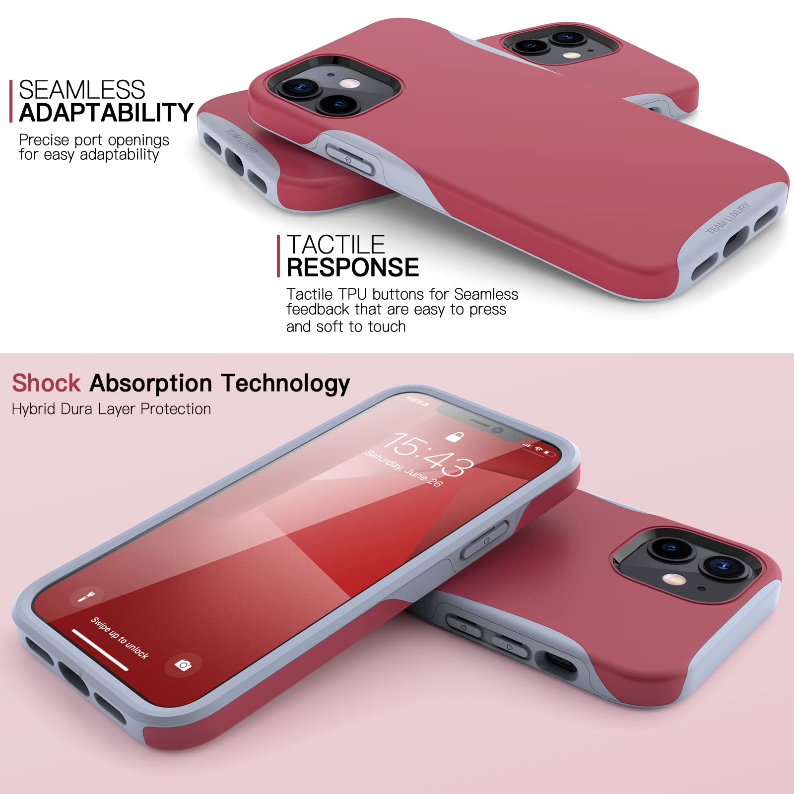 Military-Grade Shockproof iPhone 12/12 Pro Case - Scratch-Resistant Protective Cover with Velvet Finish | Perfect for Outdoor Adventures, Work & Daily Use