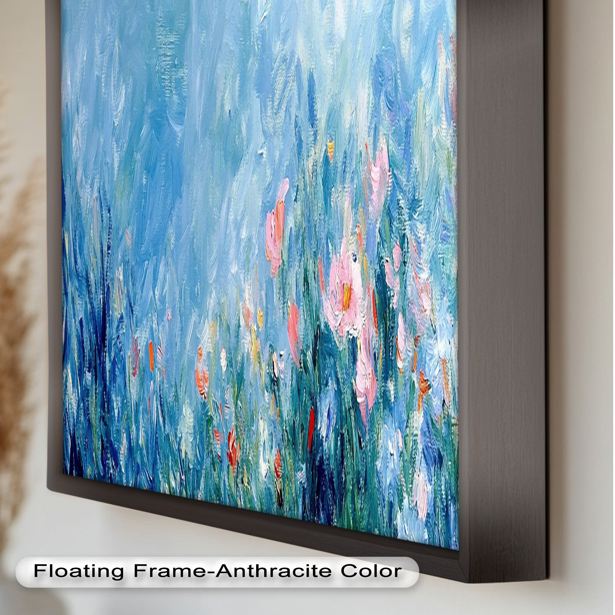 Abstract Floral Impressionist Oil Painting - Handmade Canvas Wall Art for Living Room, Bedroom & Office Decor