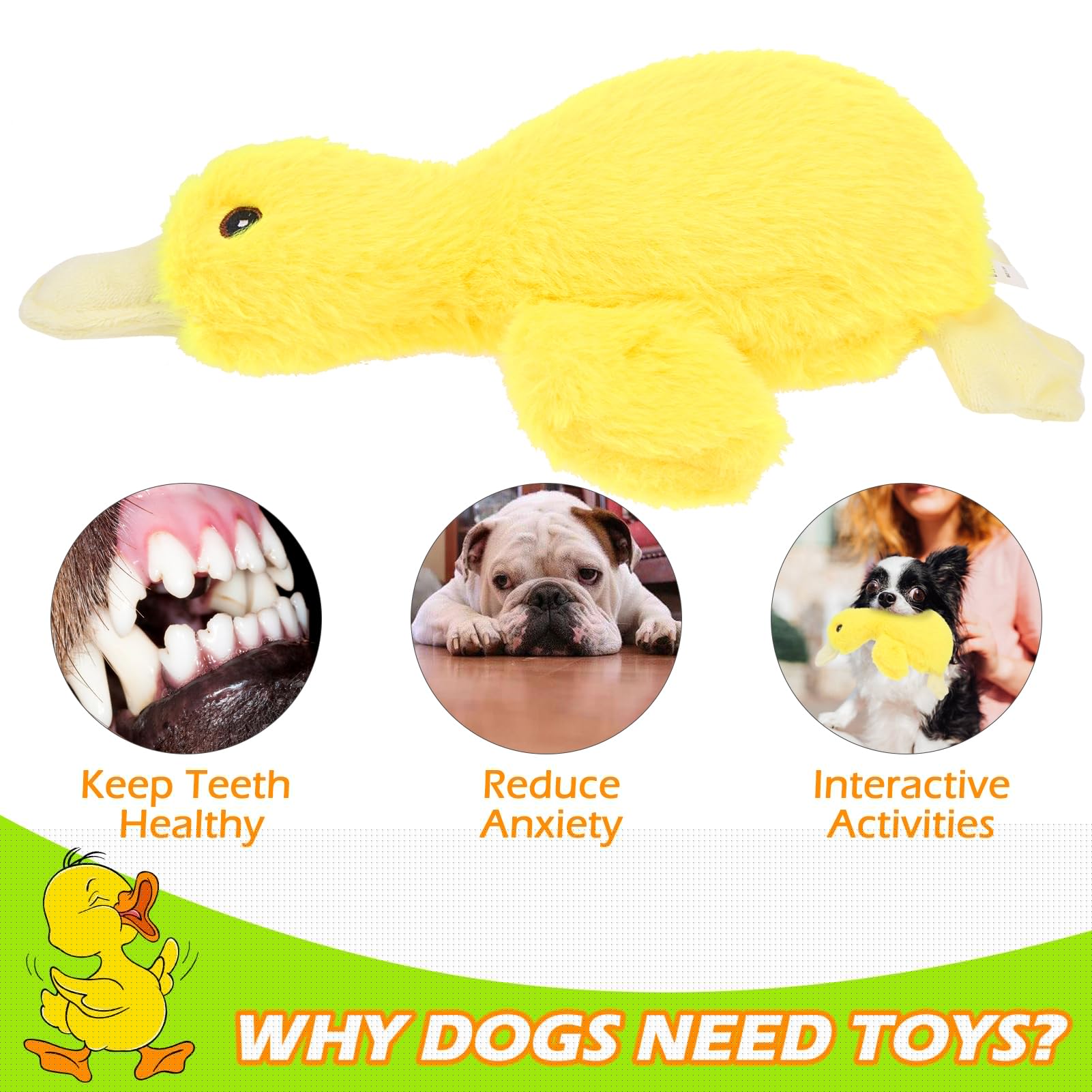 EXPAWLORER Plush Squeaky Duck Dog Toy - Soft Stuffed Chew Toy for Small & Medium Dogs, Cute Yellow Duck Puppy Teething & Biting Training, Interactive Squeaker Toy - Perfect for Playtime, Birthday Gifts & Anxiety Relief (2 Pack)