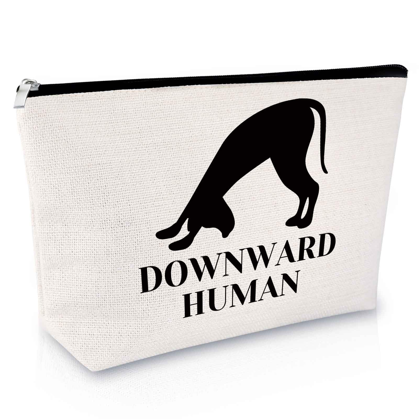 Yoga Makeup Bag for Women - Cute Dog Print Cosmetic Pouch - Perfect Gift for Yoga Lovers, Instructors & Dog Owners - Great for Birthdays, Christmas & Graduation - Travel-Friendly Yoga Accessory for Classes, Gym & Vacation