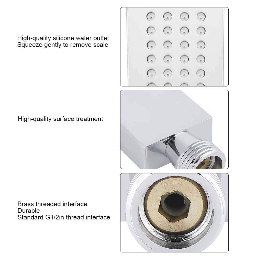 Premium High Pressure Handheld Shower Head - Square Thread Brass Shower Sprayer with Detachable Nozzle | Bathroom & Hotel Shower Accessories for Strong Water Flow & Relaxing Experience