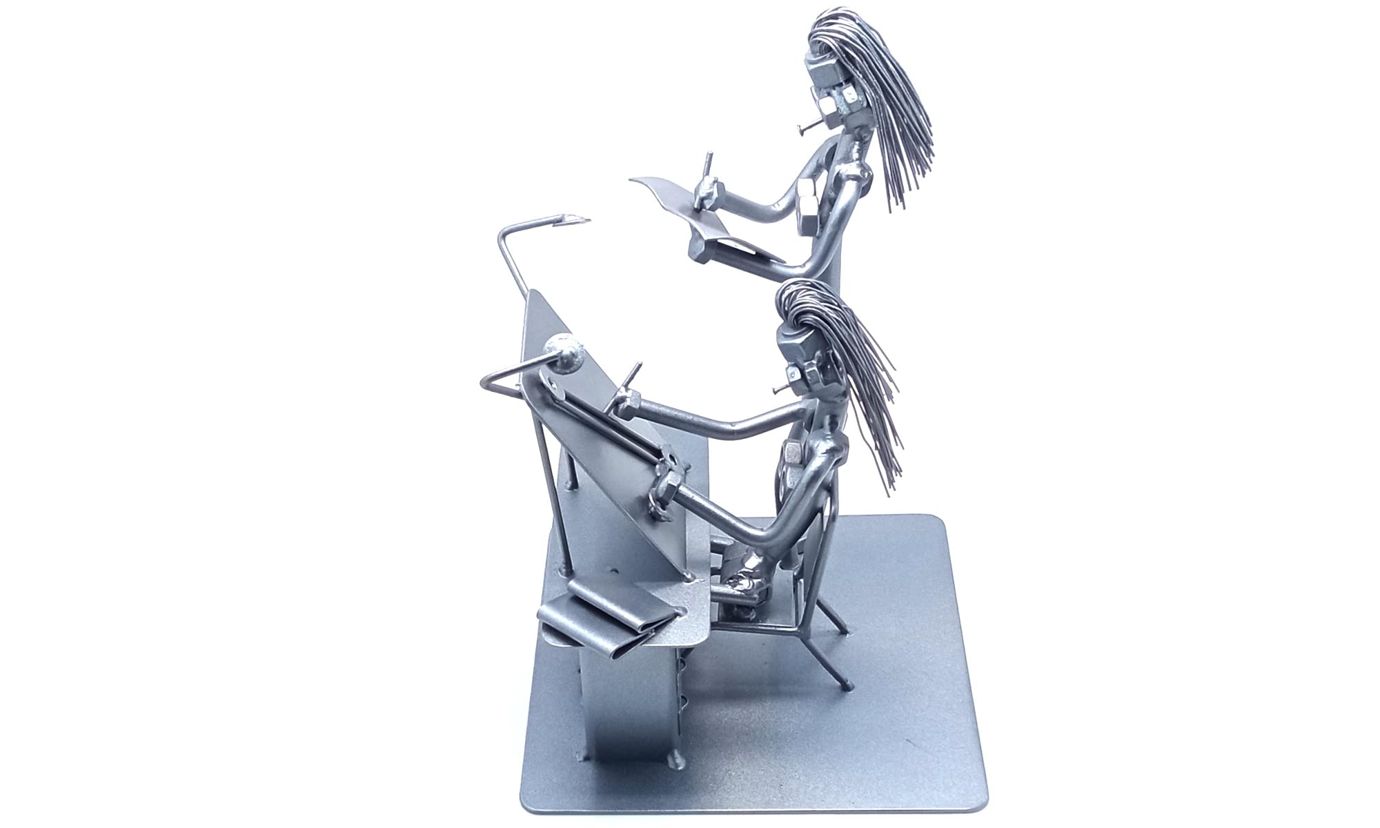 Women Engineer Nuts and Bolt Sculpture - Unique Graduation Gift for Engineers | Funny Scrap Metal Art for Engineering Students | Perfect Office Desk Decor & STEM Gift Idea