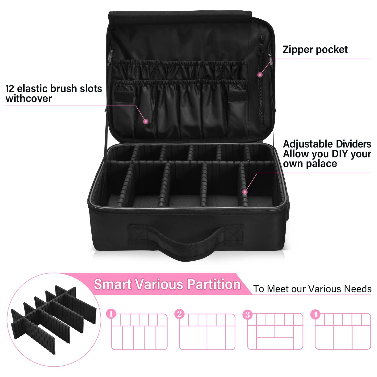 Funny Cat in Love Travel Makeup Bag for Women | Waterproof Cosmetic Organizer | Portable Train Case for Makeup Artists | Perfect for Travel, Gym & Daily Use