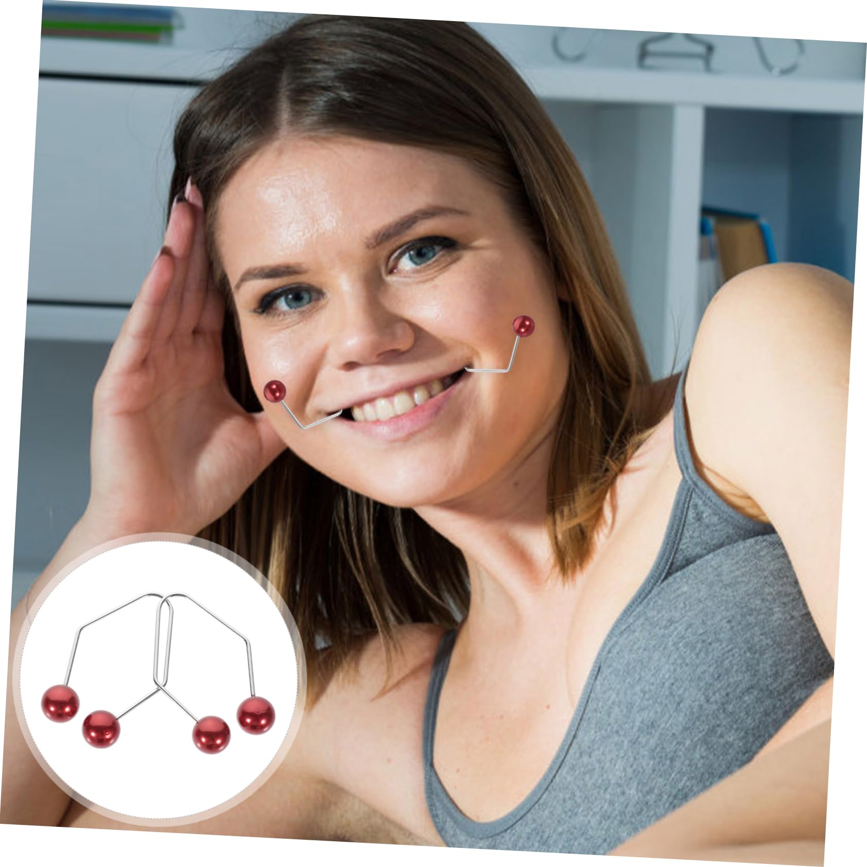 Metal Facial Exercise Tool Set - Dimple Maker & Trainer for Cheeks | Natural Dimple Shaper for Face Contouring | Perfect for Home Beauty Routine & Facial Yoga