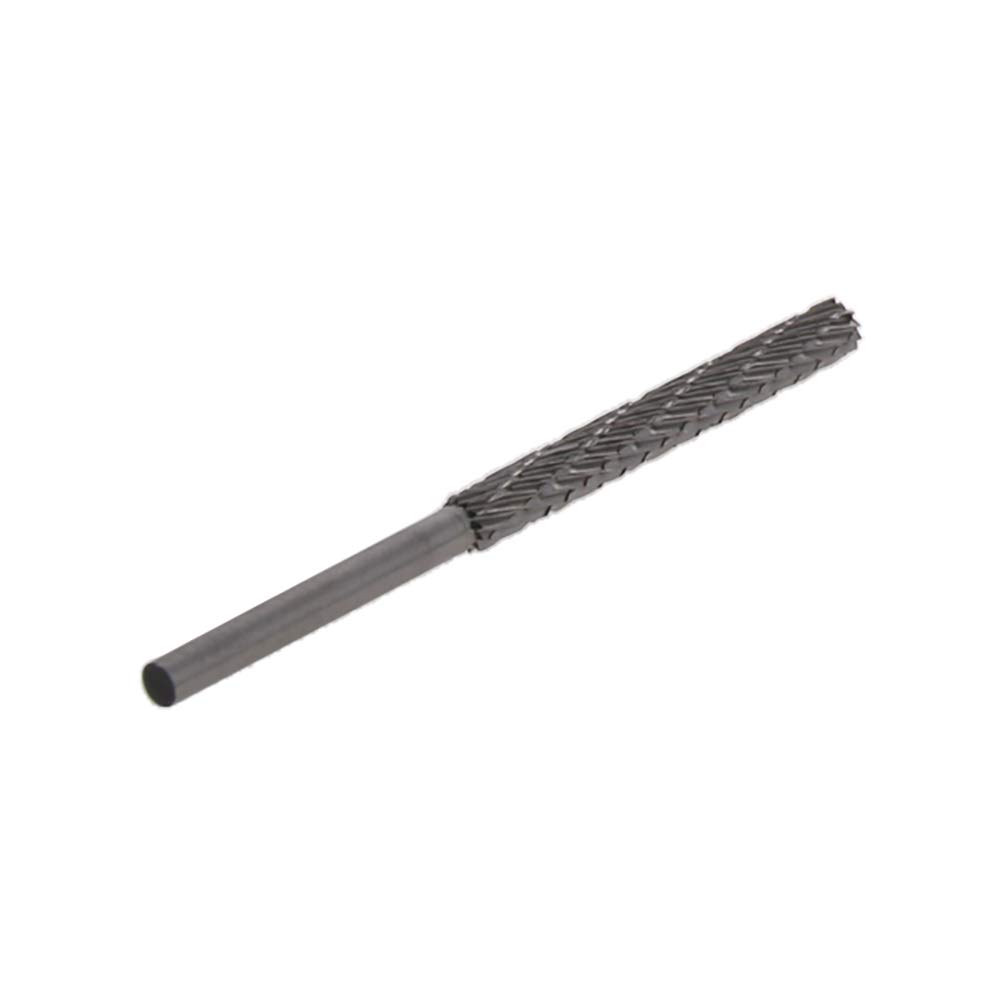 Utoolmart HSS Rotary Files - 3mm Shank Double Cut Cylinder Burrs, 4mm Diameter for Wood & Soft Metal Carving - Perfect for Die Grinders, Model Engineering & DIY Polishing Projects (2-Piece Set)