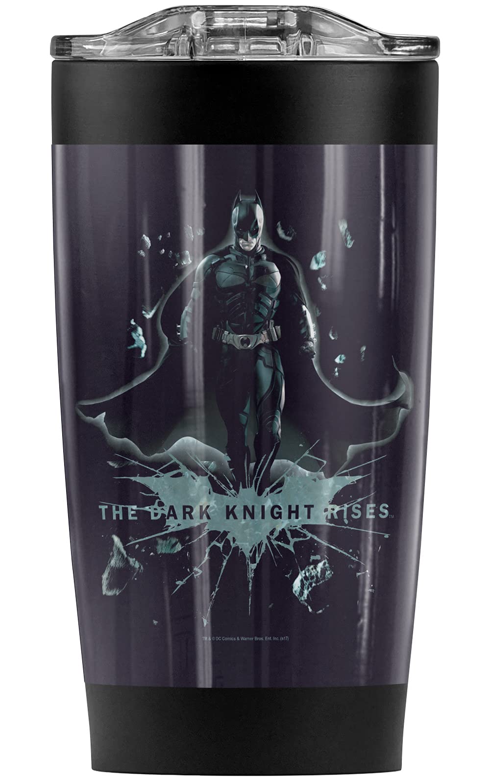 Batman Dark Knight Rises 20oz Stainless Steel Tumbler - Vacuum Insulated Coffee Travel Mug with Leakproof Sliding Lid | Double Wall Insulation for Hot & Cold Drinks | Perfect for Superhero Fans, Office Use, Gym, and Outdoor Adventures