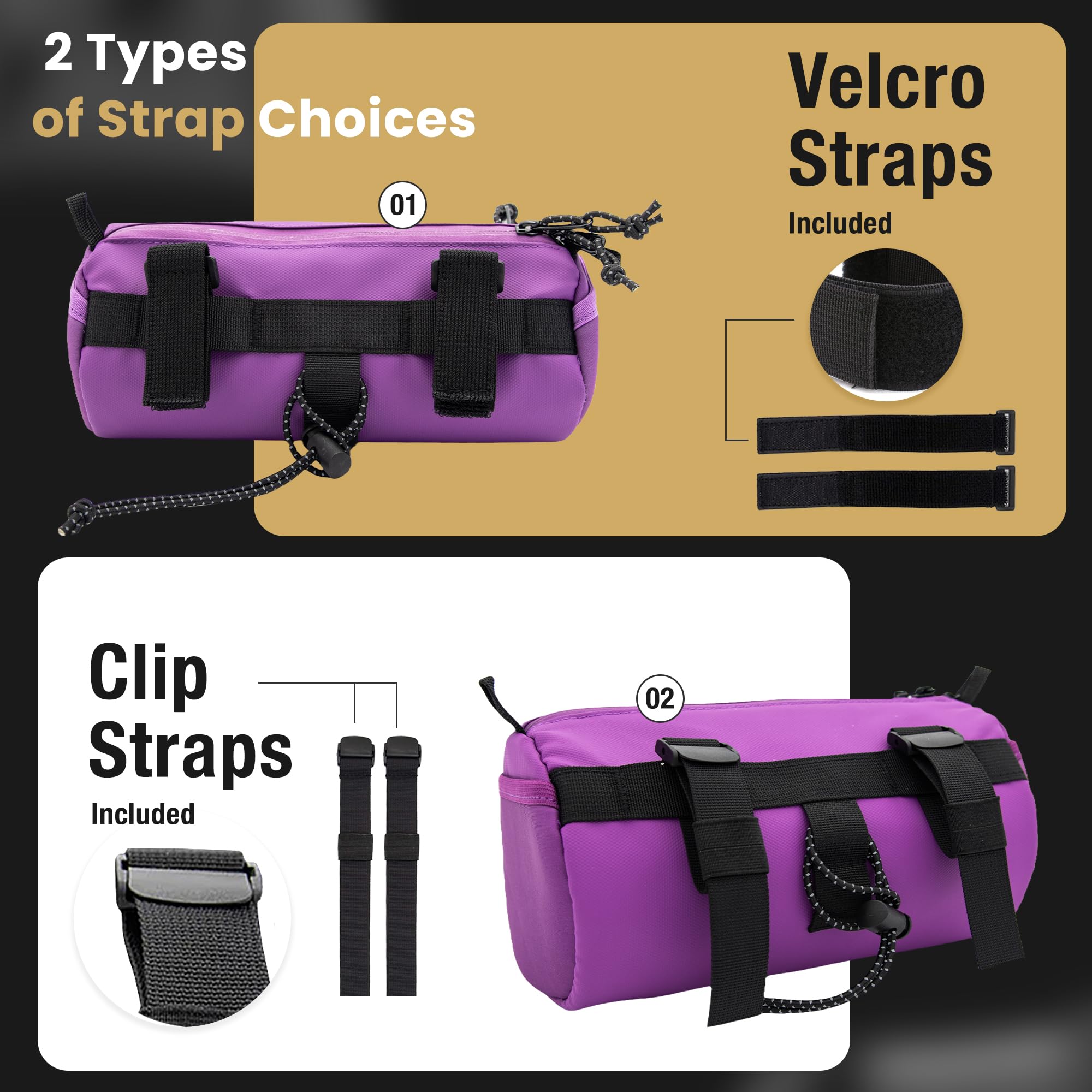 Lumiere & Co. Waterproof Bike Handlebar Bag - Front Bicycle Storage Pouch for Mountain & Road Bikes - Compact Cycling Accessory for Phone, Keys & Essentials - Perfect for Commuting, Touring & Outdoor Adventures