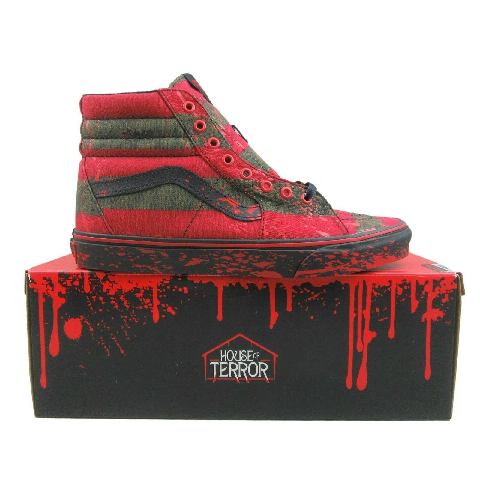 Vans Shoes Men's Freddy Krueger Nightmare On Elm Street Sneakers - Size 5 | Horror Movie Inspired Skate Shoes for Halloween Costumes & Streetwear Fashion