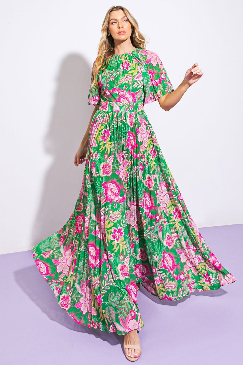 ALL NIGHT REVIVAL WOVEN MAXI DRESS - Women's Flowy Long Dress for Evening Parties, Weddings & Summer Vacations