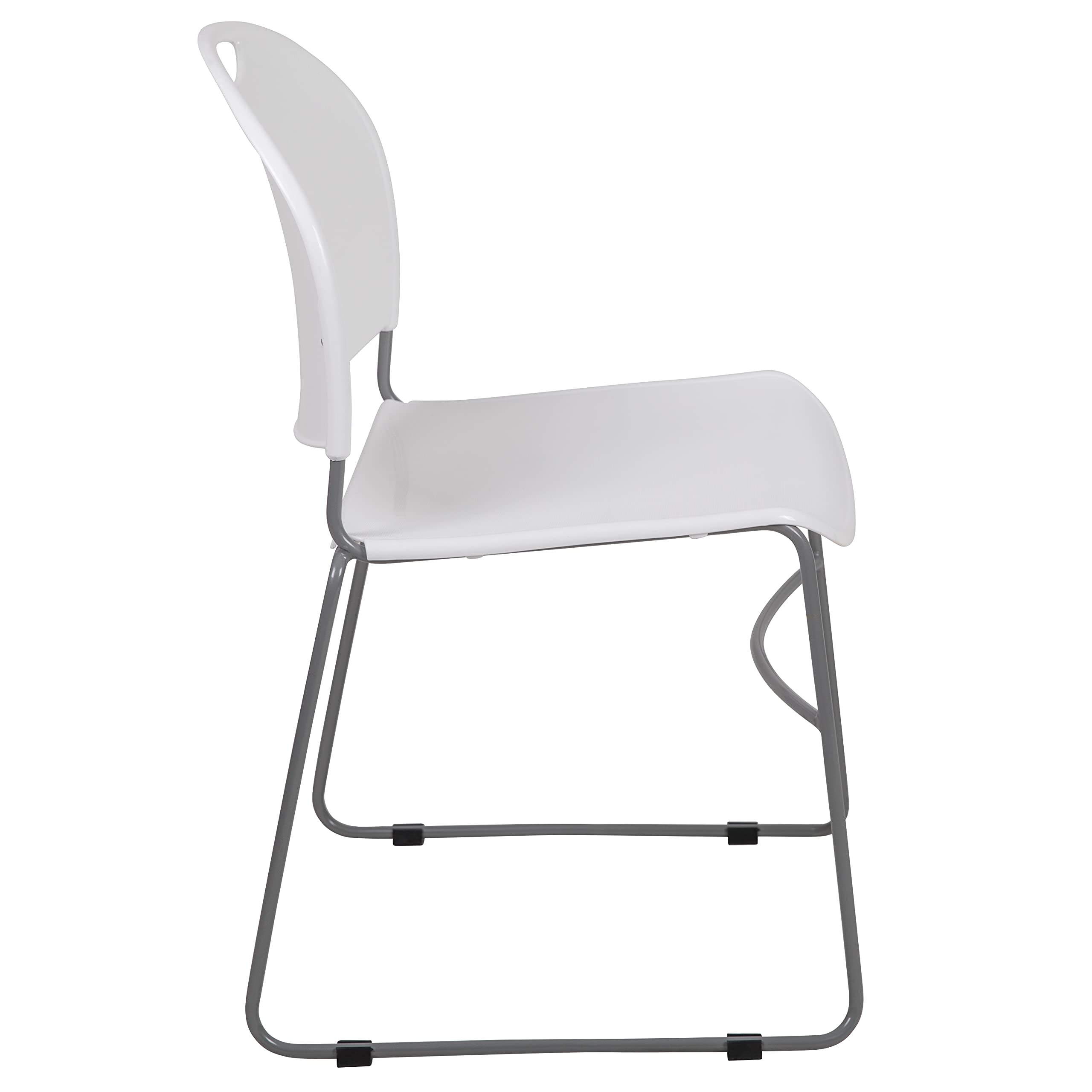 5 Pack White Ultra-Compact Stackable School Chairs - Lightweight Office Guest Chairs & Student Chairs for Classrooms, Events, and Small Spaces