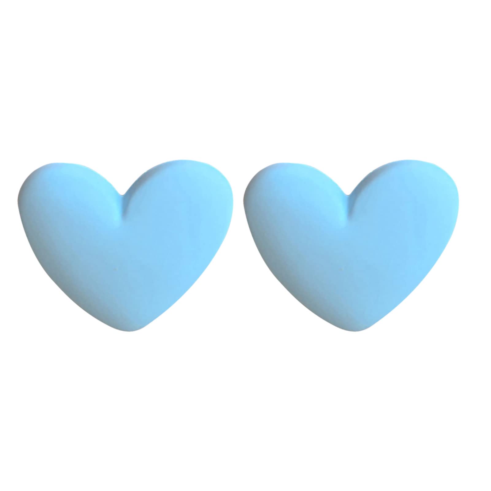 Hislaves Fashion Heart-Shaped Candy Color Stud Earrings for Women & Girls - Korean Style Long Lasting Jewelry for Dating, Parties & Everyday Wear