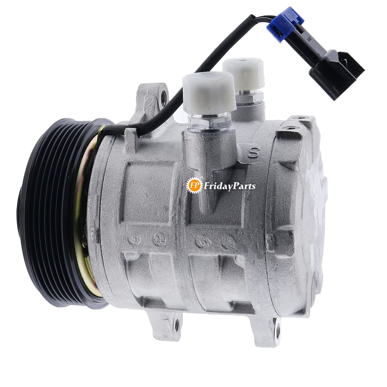 FridayParts A/C Compressor Replacement for Bobcat 331 331E 335 337 341 430 435 | Compatible with Part Numbers 6681716 6685798 | Heavy-Duty Air Conditioning Compressor for Skid Steer Loaders & Compact Excavators