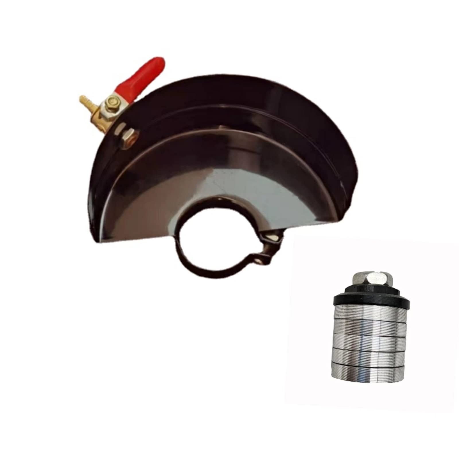 Angle Grinder to Grooving Machine Protective Cover with M10 Adapter - Safety Dust Collection Guard Kit for Water Cutting & Metalworking | Workshop & Construction Site Use