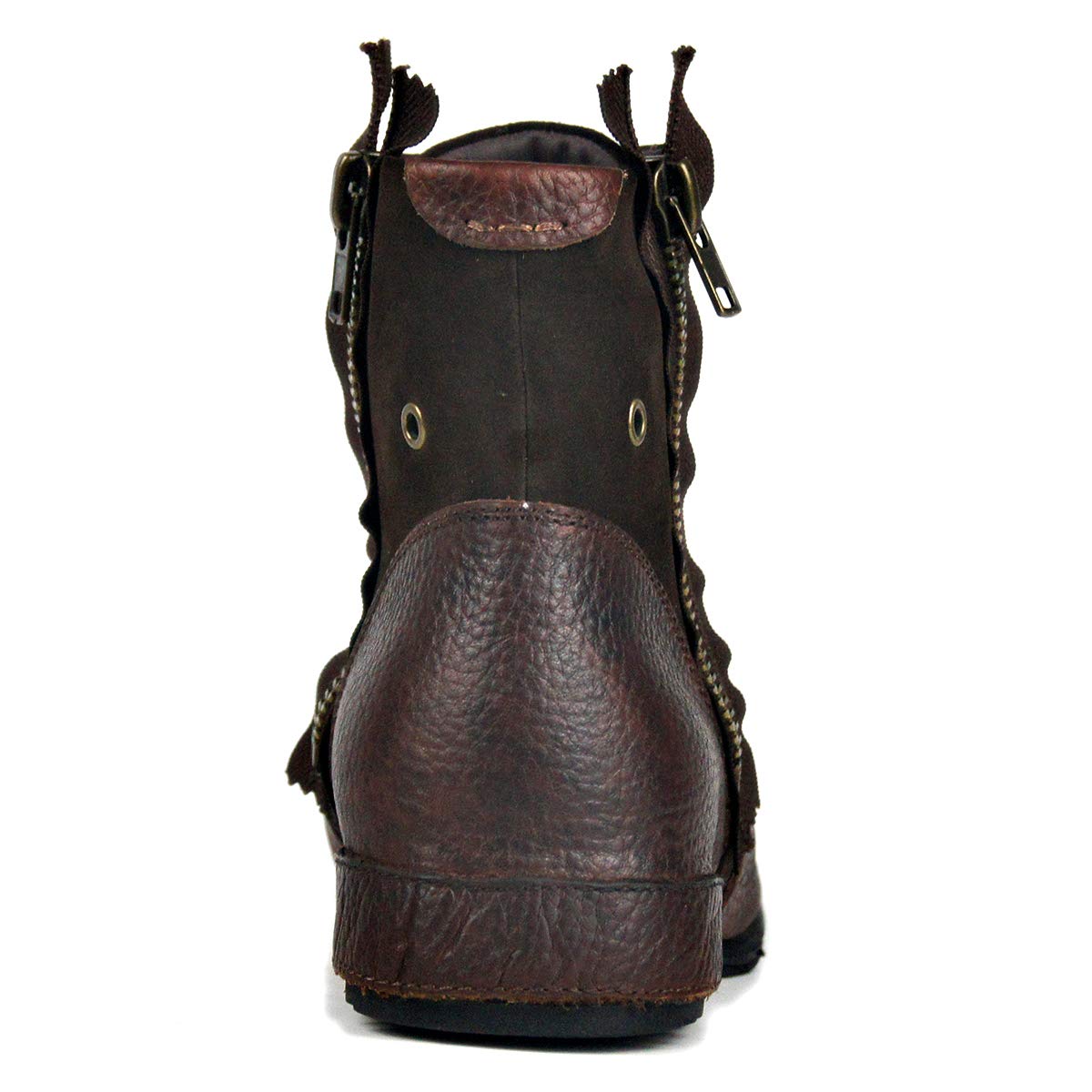 OSSTONE Men's Fashion Leather Moto Boots with Zipper - Casual Chukka Boots OS-5008-8-US - Perfect for Motorcycle Riding, Urban Street Style & Everyday Wear