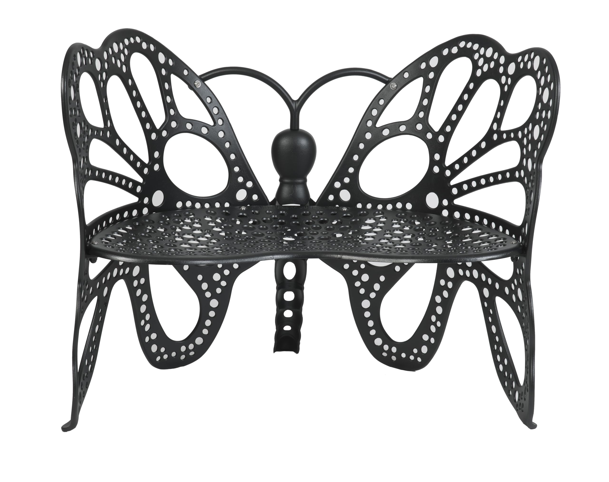 Butterfly Bench Outdoor Patio Furniture - Black Garden Bench for Backyard, Deck, or Porch | Durable & Stylish Seating for Relaxing in Your Garden or Outdoor Space