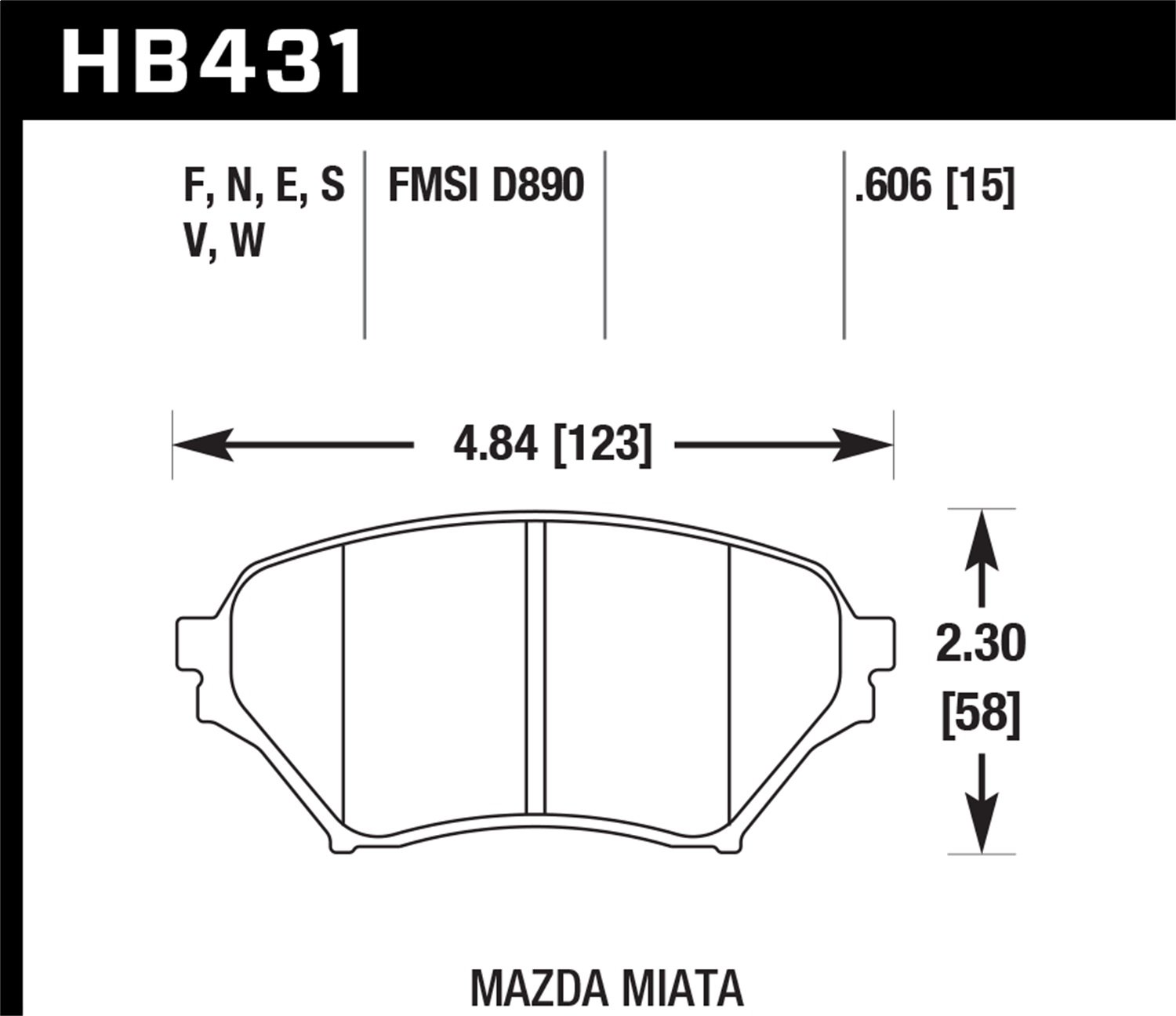 HB431F.606 HPS Performance Street Brake Pads - High Performance Ceramic Brake Pads for Daily Driving & Street Use - Perfect for Sedans, Coupes, and Sports Cars