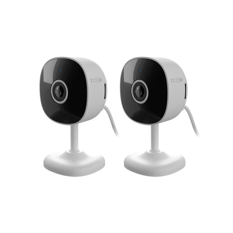 Nexxt 2K Indoor Security Camera - Smart Wi-Fi Home Monitoring System with Human Detection & Night Vision | Wireless Baby Monitor, Pet Cam, Nanny Camera | Easy Mobile App Control | Ideal for Home, Office & Nursery Security (2-Pack)