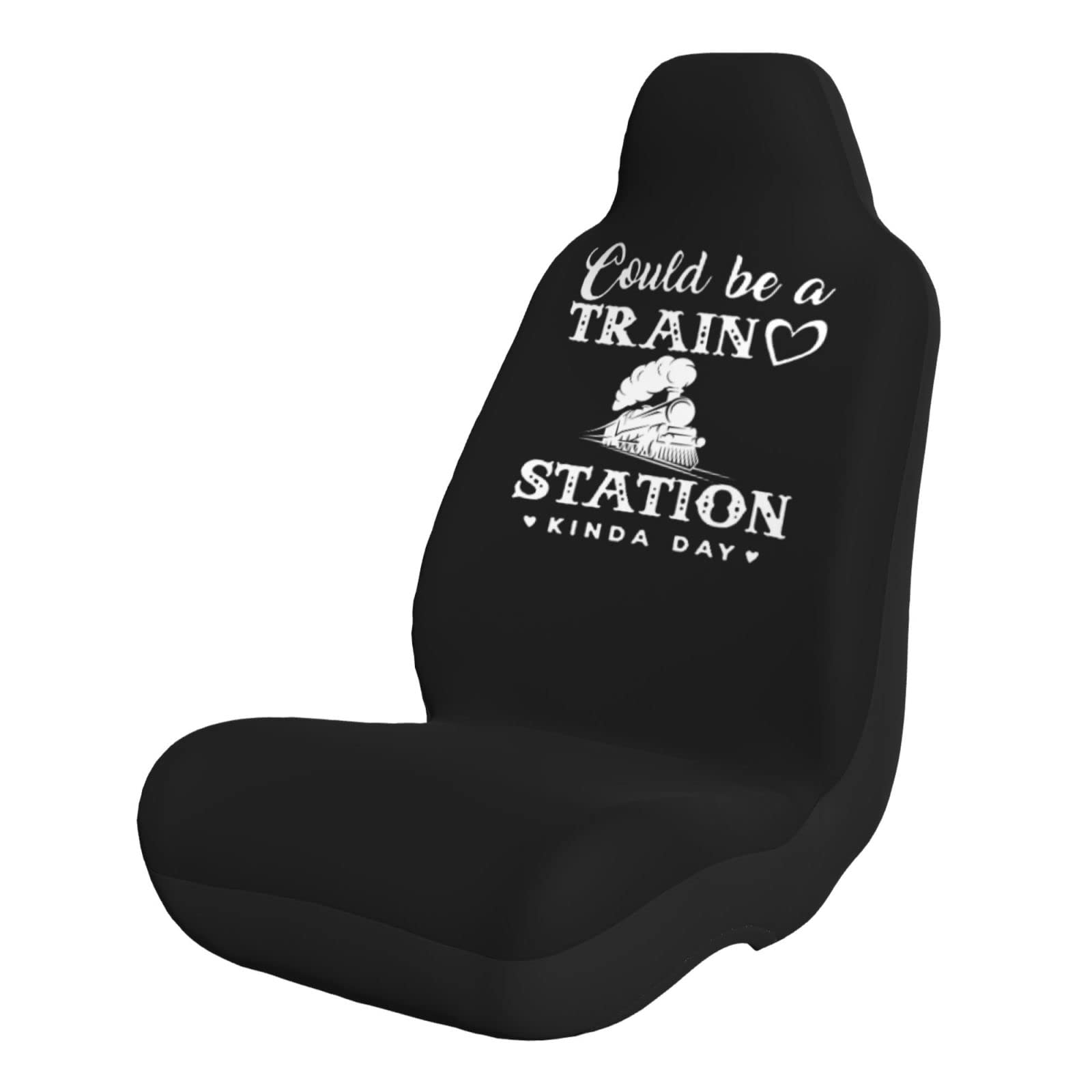 OKLRYNBV Train Station Inspired Car Seat Covers - Universal Fit for Most Vehicles (2-Piece Set) - Perfect for Daily Commutes, Road Trips & Protecting Seats