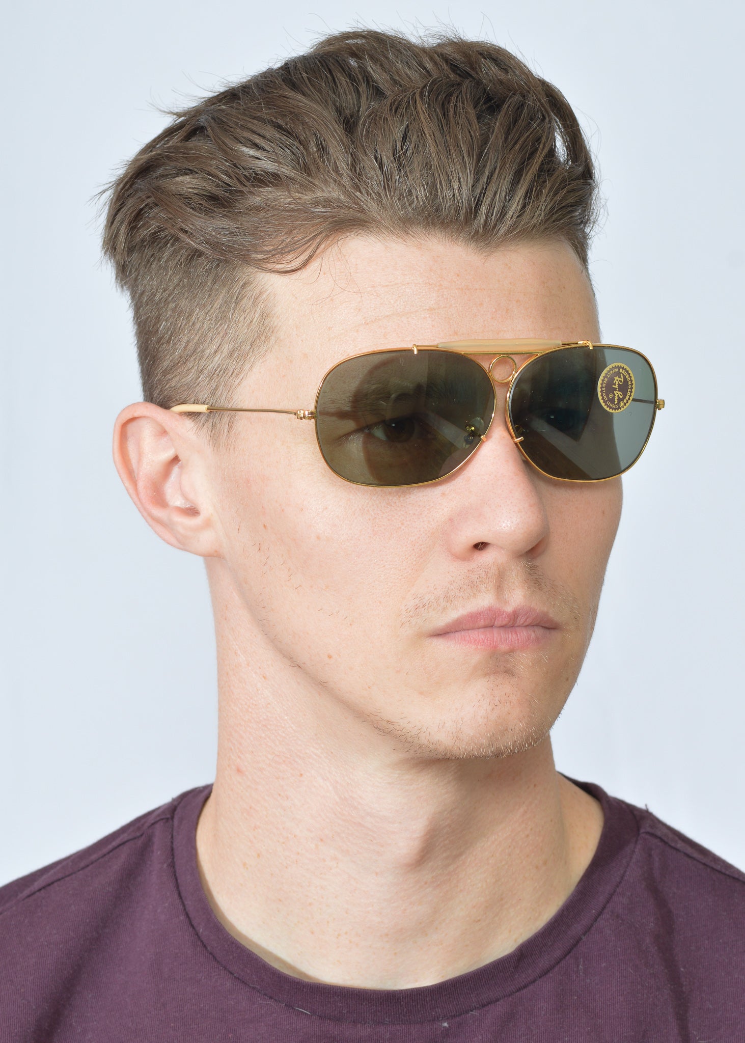 RayBan Bud Decot Shooter Sunglasses - Classic Aviator Style, UV Protection, Polarized Lenses for Men & Women - Perfect for Driving, Outdoor Sports, and Fashion Accessories