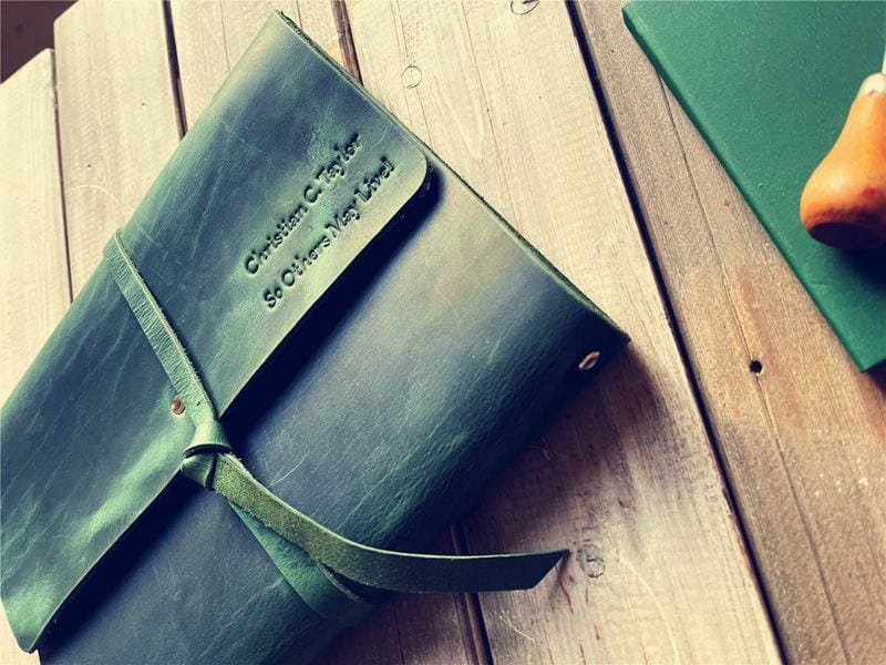 Premium Refillable Green Leather Journal for Writing, Sketching & Note Taking - Perfect Gift for Writers, Artists & Students