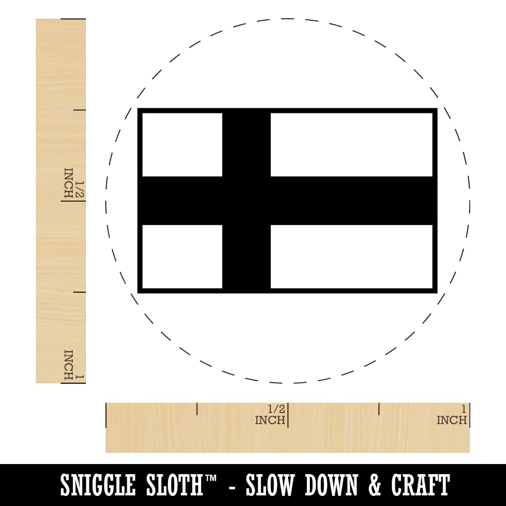 Finland Flag Self-Inking Rubber Stamp - 1 Inch Medium Size with Black Ink for DIY Crafts, Scrapbooking, Planner Decorations & Office Use