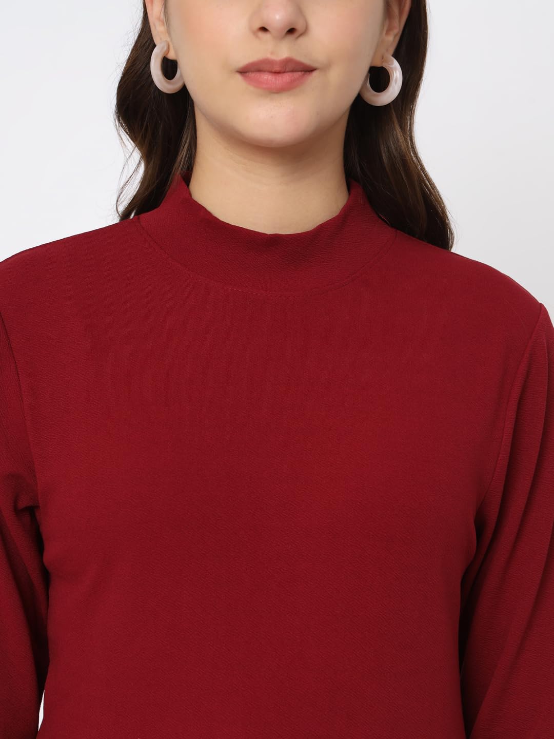 iStyle Can Solid High Neck Full Sleeve Stretchable Slim Fit Women's Top | Winter Warm Turtleneck Shirt for Women | Perfect for Office Wear, Casual Outfits & Cold Weather Layering