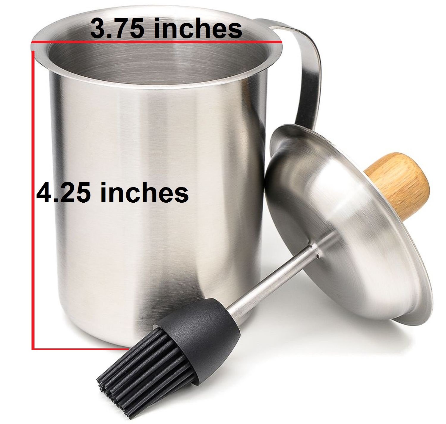 Premium Stainless Steel Marinade Pot with Silicone Basting Brush - BBQ Grill Accessories Set for Meat Tenderizing - Includes Free BBQ Recipes Ebook - Perfect for Tailgating, Backyard Grilling, and Outdoor Cooking Parties