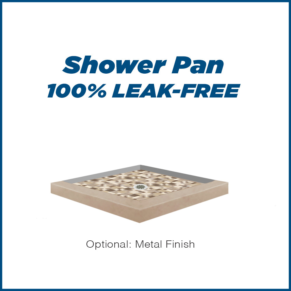 DIY Shower Remodel Kit - Corner Brown Sugar Sistine Stone & Tuscany Mosaic Accent Tile for Bathroom Renovation | Waterproof Peel-and-Stick Backsplash | Easy Installation for Showers, Bathtubs & Kitchen Walls