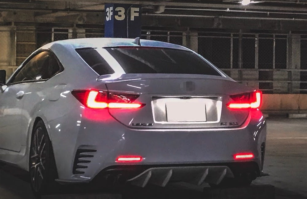 Dark Smoke Lens LED Strip Rear Bumper Reflector Lights for Lexus IS F RC NX RX GX - Durable Waterproof Tail Lights for Night Driving & Enhanced Vehicle Safety