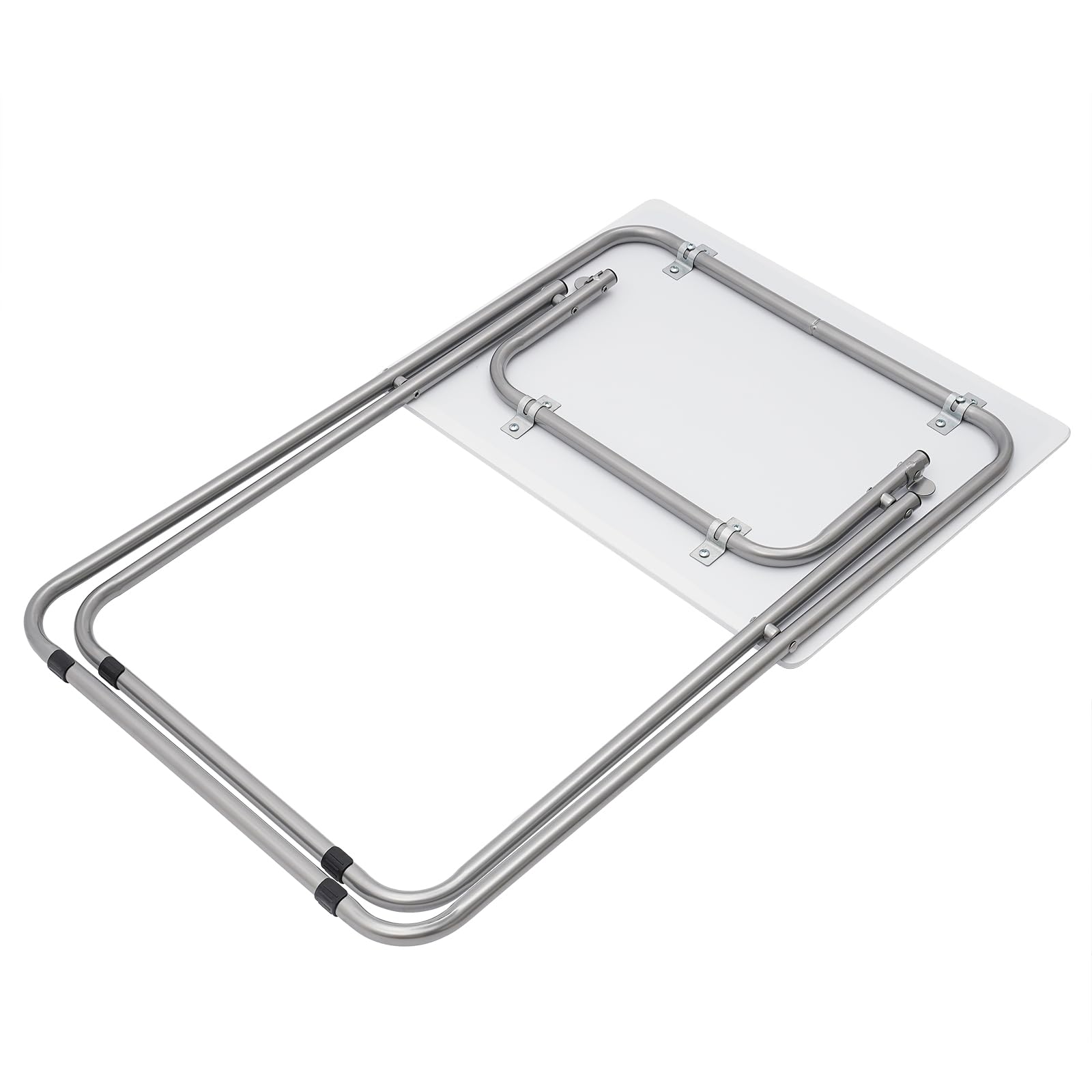 Foldable TV Tray Table Set of 2 - Lightweight Portable Dinner Trays for Living Room, Bedroom, Sofa - No Assembly Required (White) - Perfect for Meals, Snacks, Laptops & Home Office Use