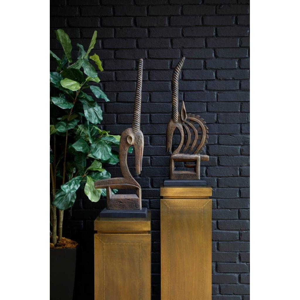 Cyan Design 11671 Antelope Chi Wara Rustic Wooden Sculpture - Handcrafted African Tribal Home Decor for Living Room, Office & Gift Giving