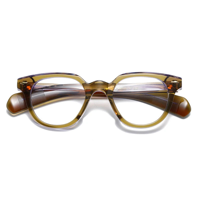 Black Unisex Full Rim Irregular Oval Acetate Eyeglasses 2241 - Stylish & Lightweight Glasses for Men & Women - Perfect for Reading, Working & Fashion Accessories