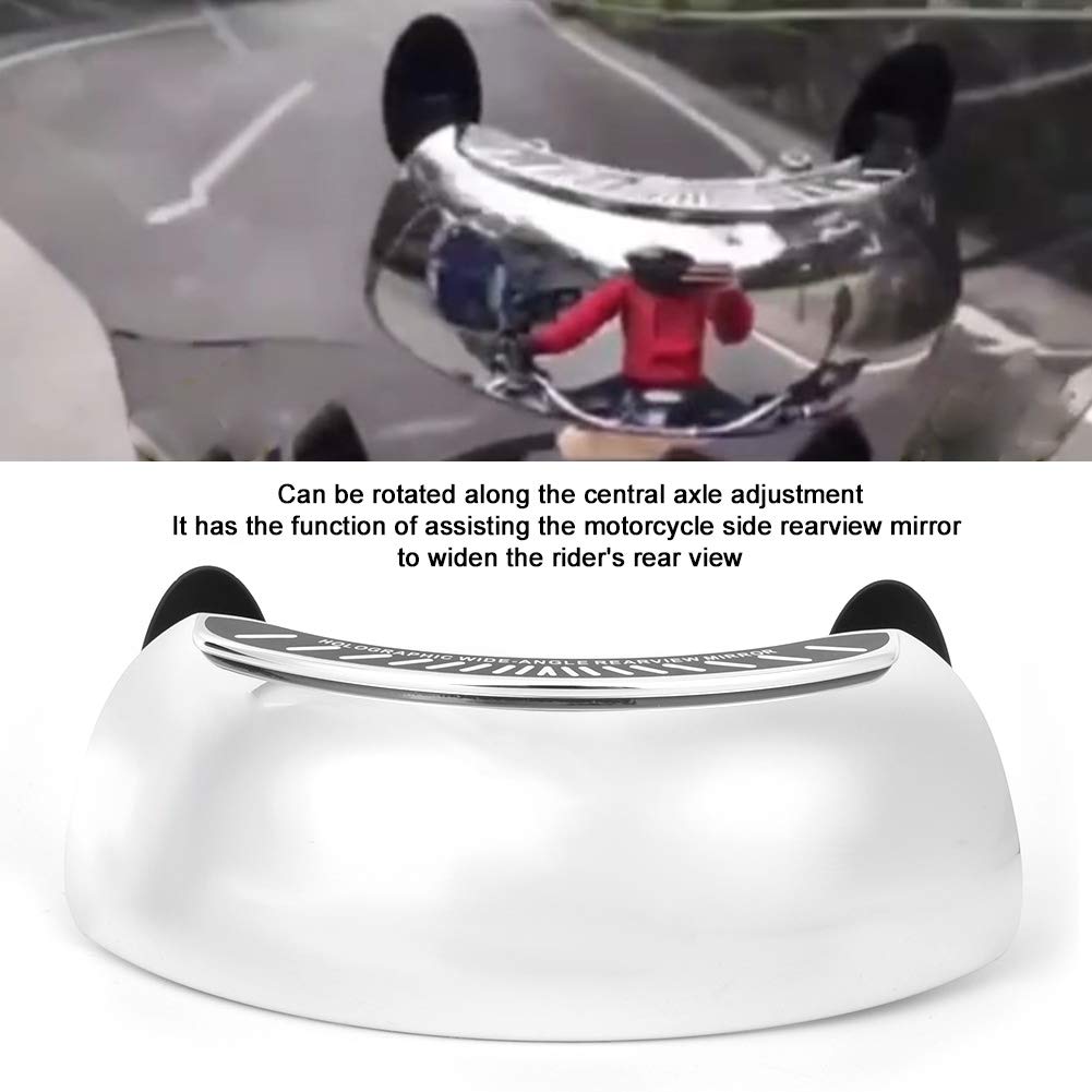 180° Ultra Wide Angle Motorcycle Rear View Mirror - Universal Windscreen Mount, Chromed Security Blind Spot Mirror for Enhanced Riding Safety | Perfect for Cruisers, Touring Bikes & Commuter Motorcycles