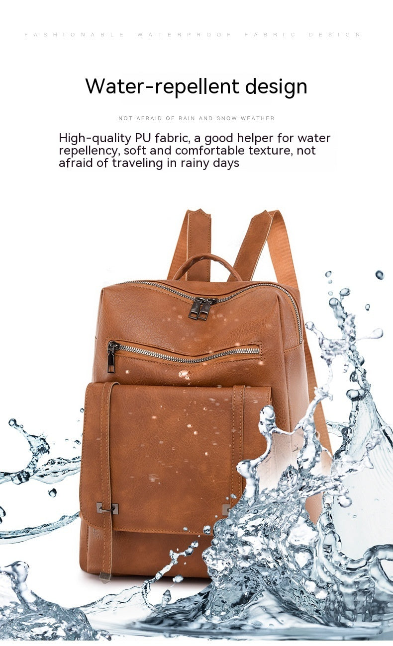 Vegan Leather Large Capacity Women's Backpack - Stylish & Durable Travel, Work & College Laptop Bag for Everyday Use