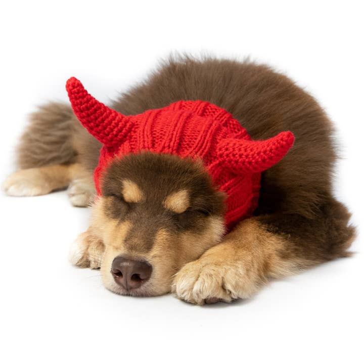Little Devil Dog Snood - Cute & Warm Pet Neck Warmer for Small to Medium Dogs - Perfect for Winter Walks & Outdoor Adventures