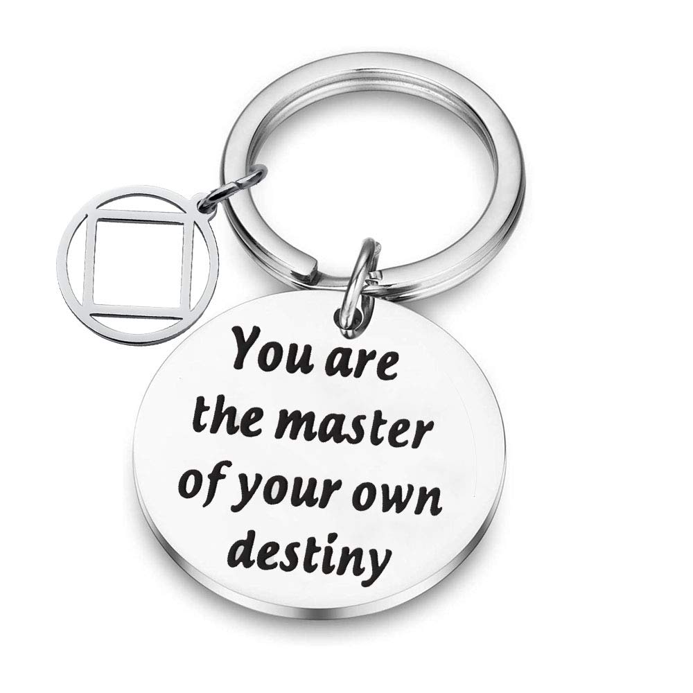 BAUNA Narcotics Anonymous Gifts - NA Sobriety Keychain with AA Symbol - 12 Step Recovery Gifts for Addiction Treatment & Support Groups - Perfect for Meetings, Anniversaries & Encouragement