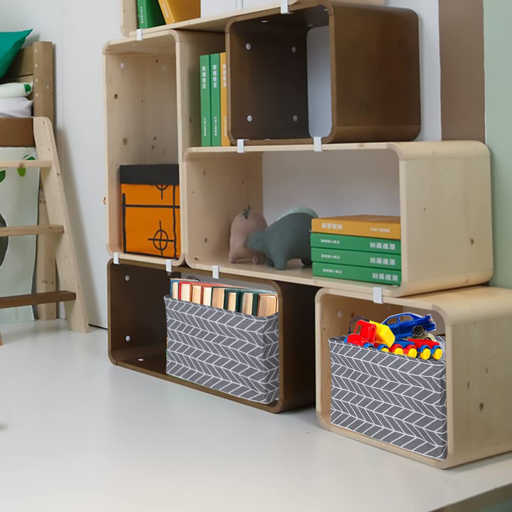 CLOCOR Collapsible Rectangular Storage Basket with Handles - Waterproof Coating Fabric Bin for Home Organization, Toys, Books & Shelves | Cute Arrow Pattern | Perfect for Nursery, Closet & Bathroom Storage