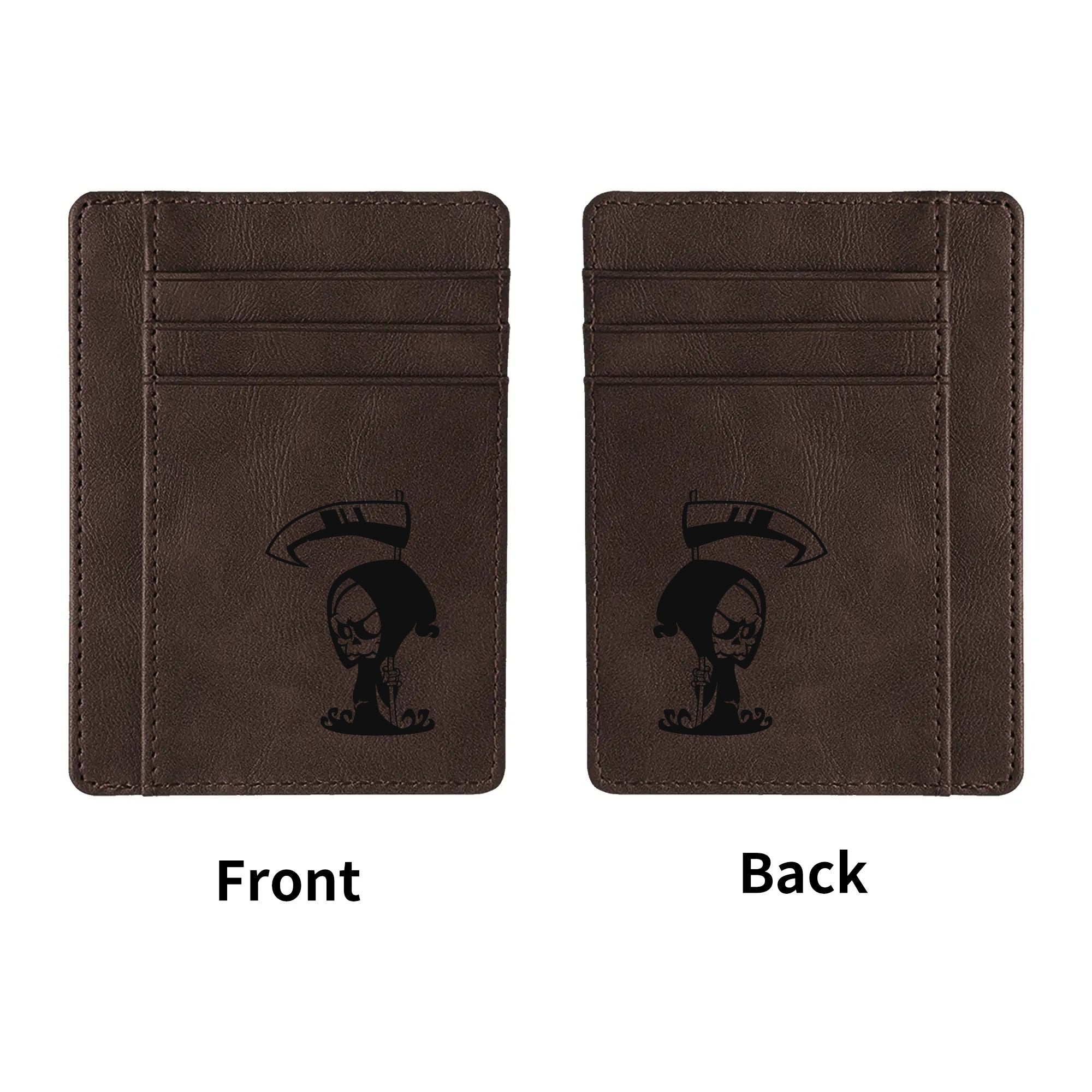 Lil Reaper Minimalist Leather Wallet for Men - Slim RFID Blocking Bifold Wallet with Money Clip - Perfect for Everyday Carry, Travel & Gifts