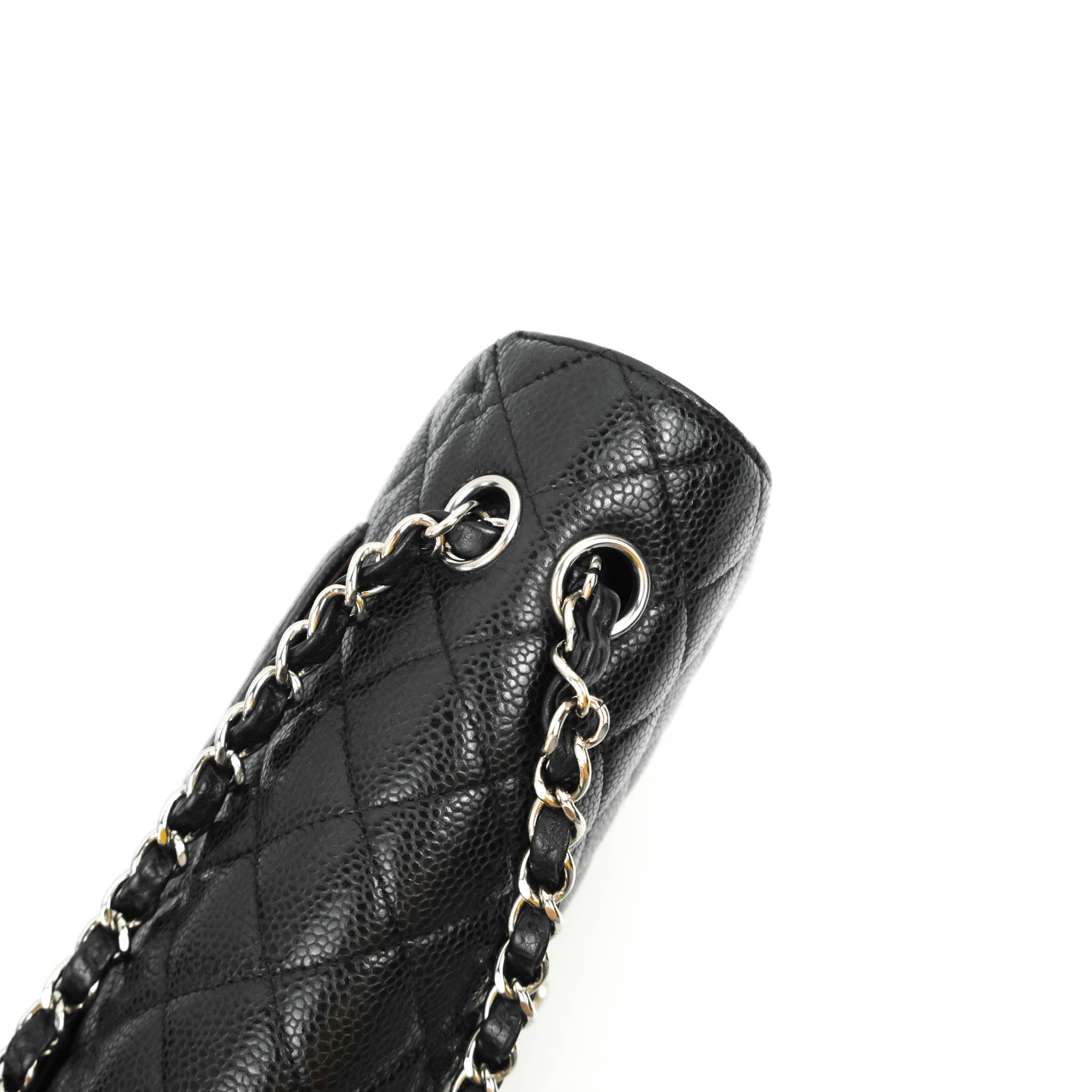 Chanel Classic Medium Double Flap Bag Black Caviar Leather with Silver Hardware - Luxury Designer Handbag for Women, Perfect for Work, Evening Events & Special Occasions