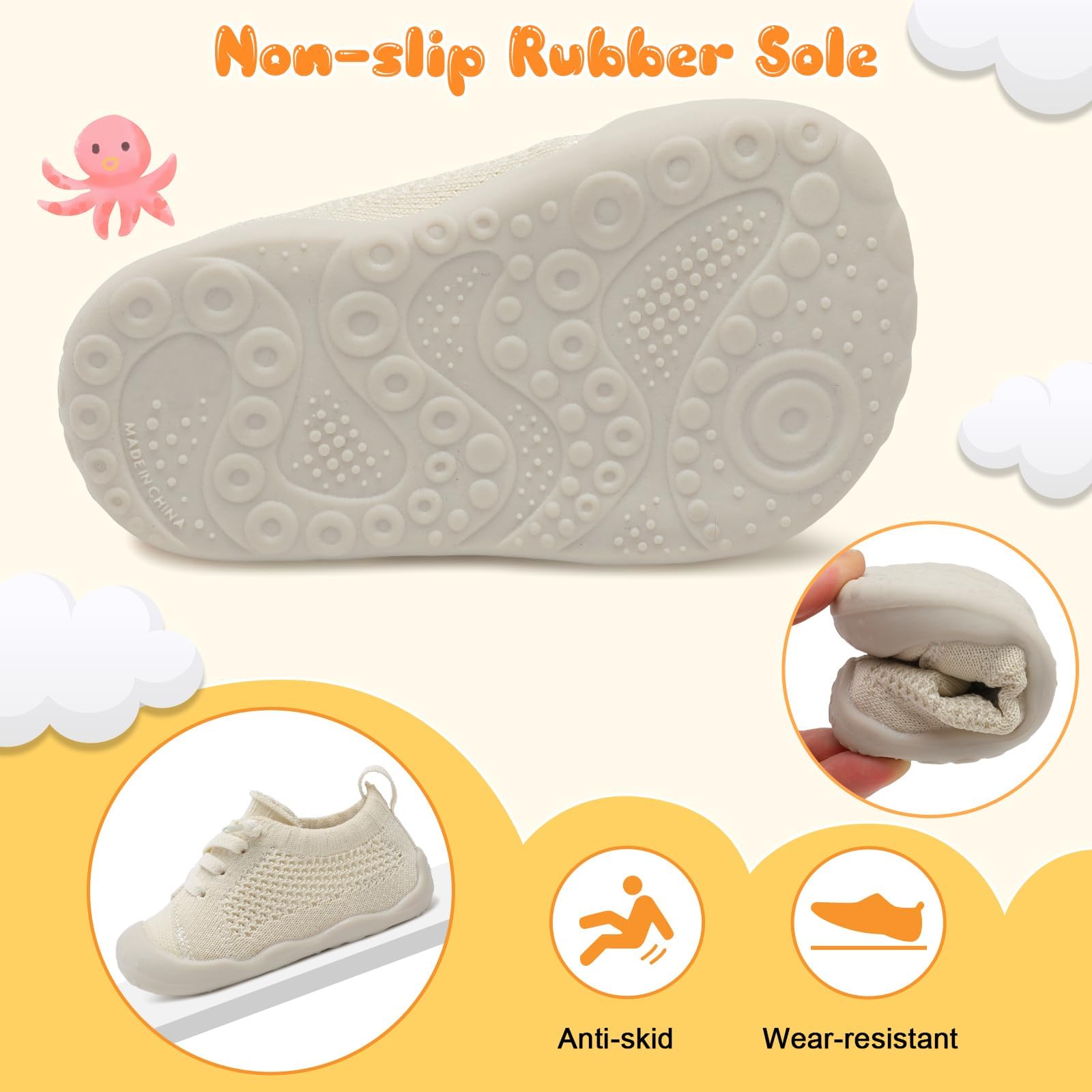 **Best Baby First Walking Shoes for Boys & Girls - Soft, Breathable Slip-On Sneakers for Toddlers - Perfect for Indoor & Outdoor Playtime**