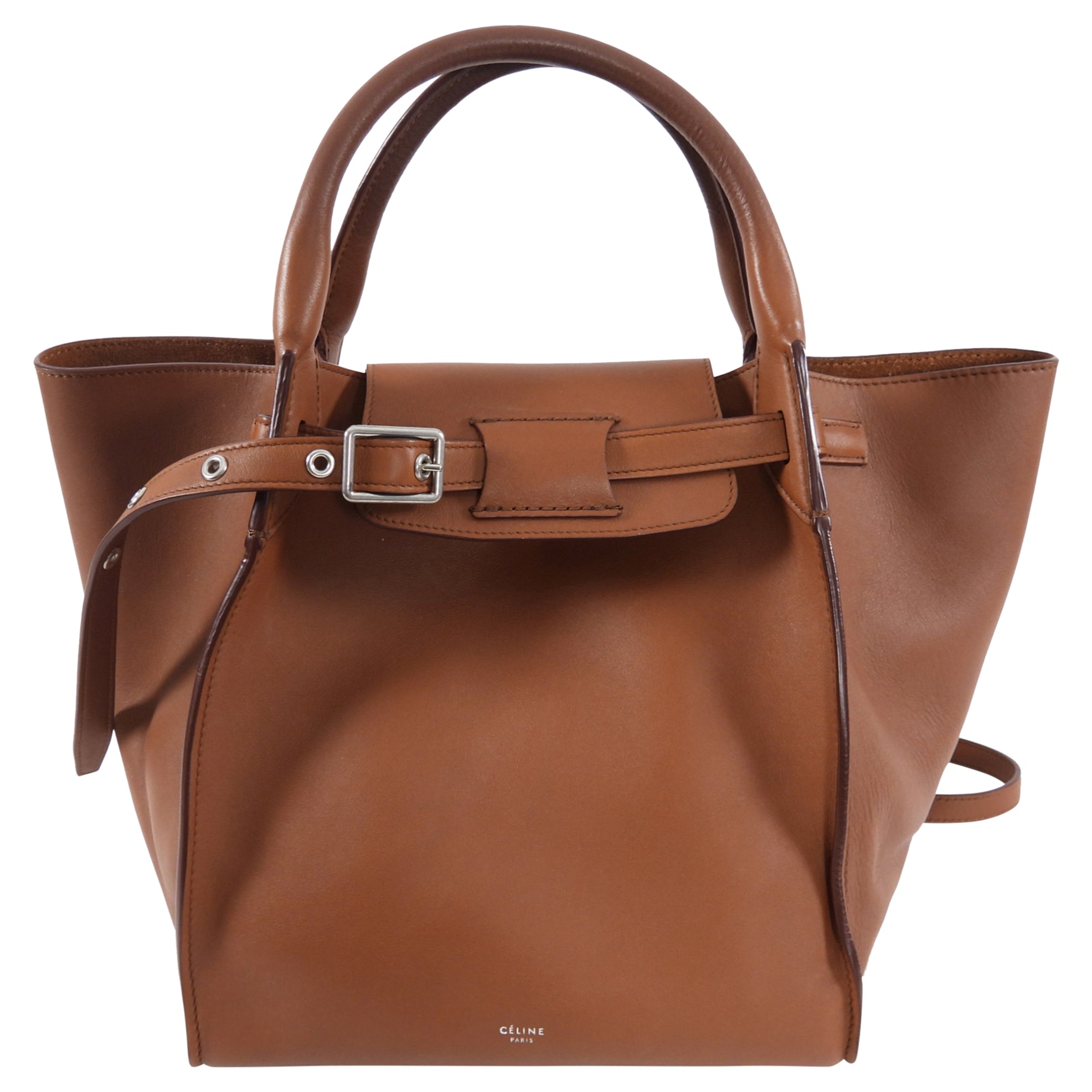 Celine Small Big Bag in Cognac Brown - Two-Way Handbag for Women | Perfect for Work, Travel & Everyday Use
