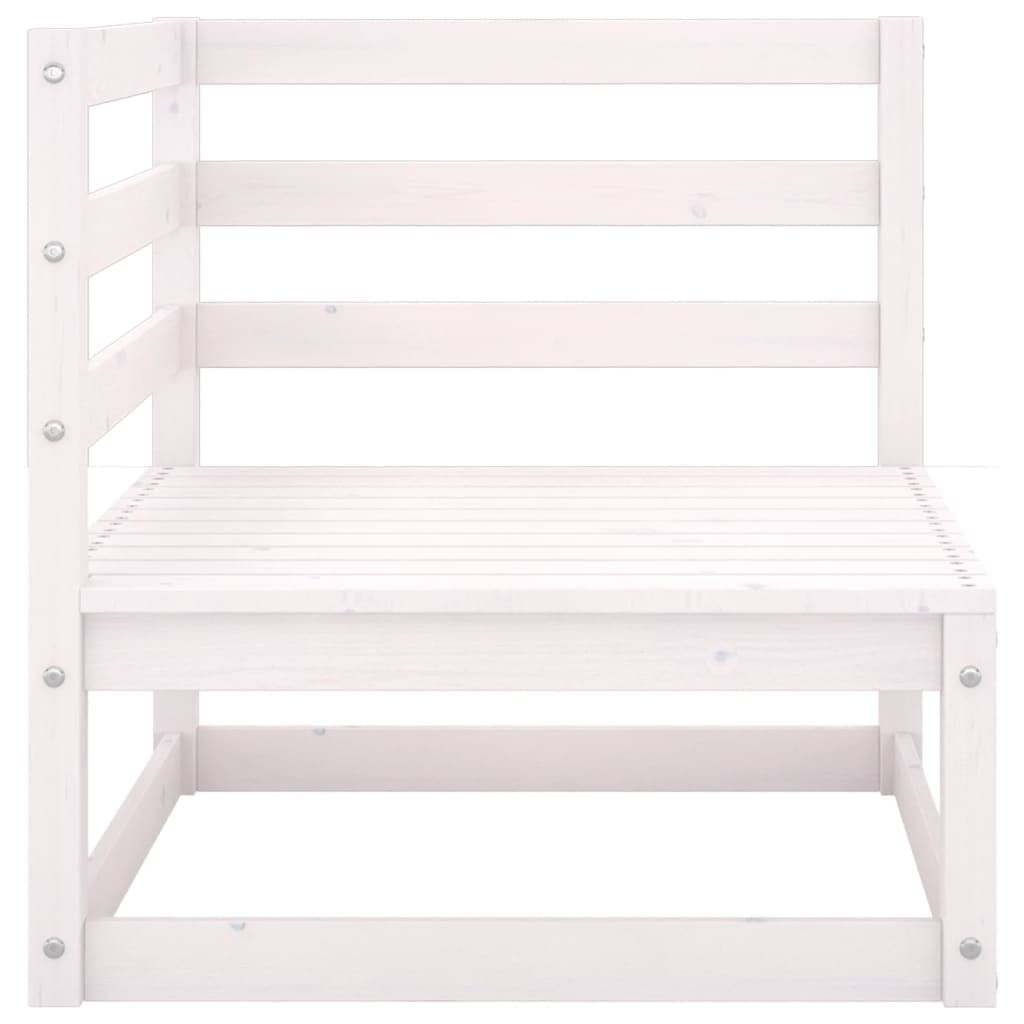 2-Seater Patio Sofa with Cushions - Comfortable Outdoor Furniture in White Solid Pinewood - Perfect for Porch, Garden, Lawn or Backyard Relaxation