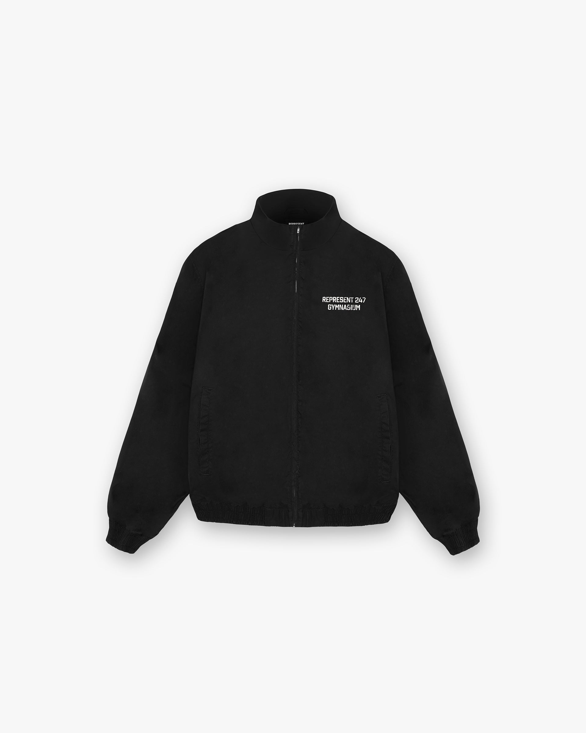 247 Represent Gymnasium Track Jacket - Men's & Women's Athletic Running Jacket - Lightweight Breathable Workout Hoodie - Perfect for Gym, Running & Outdoor Sports (Off Black)