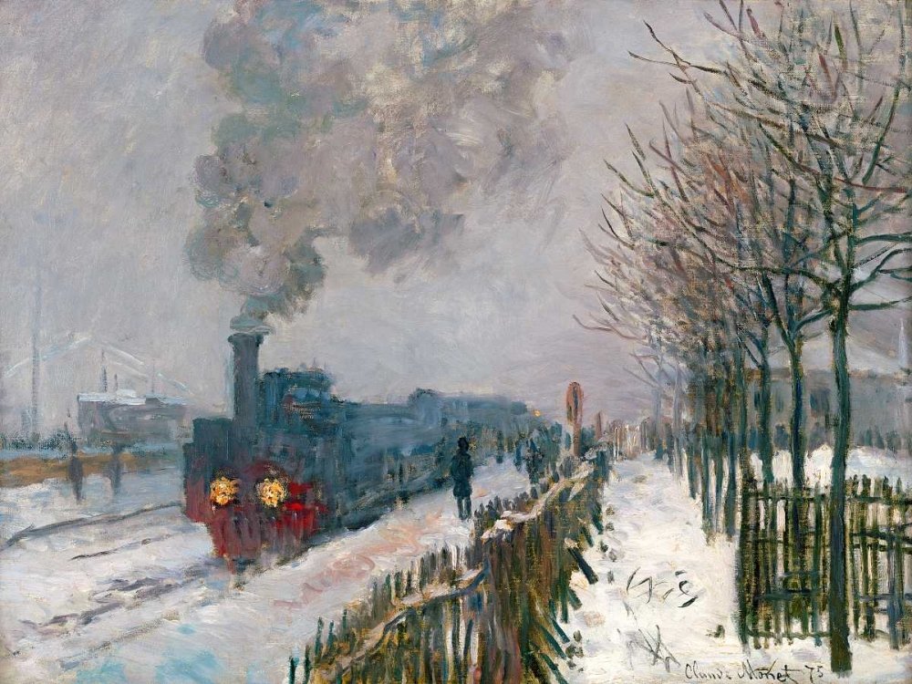 Claude Monet 'Le Train Dans la Neige' Fine Art Print - 36x48 Inch European Wall Decor, Museum Quality Paper for Framing | Perfect for Living Room, Bedroom & Office Decor