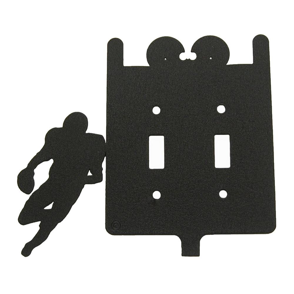 Football Themed Double Light Switch Plate Cover - Decorative Outlet Cover for Sports Fans, Game Room, and Man Cave Decor