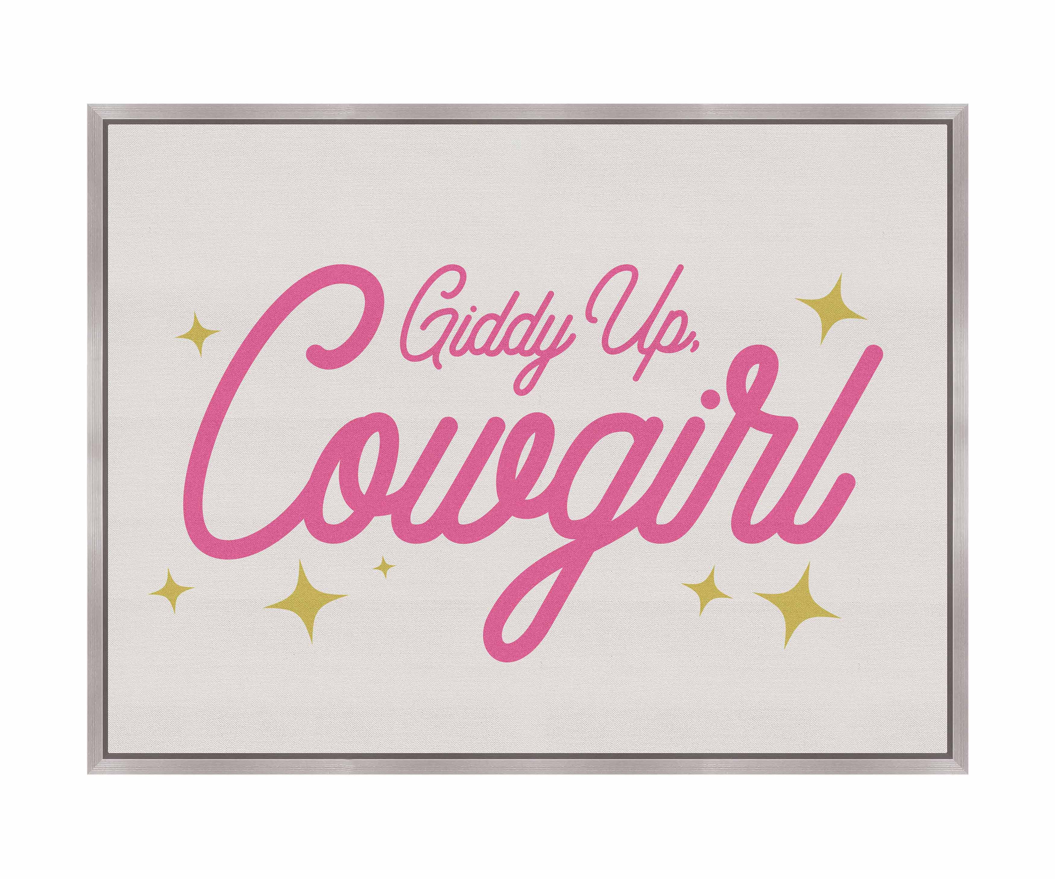 Giddy Up Cowgirl A Gallery Wrapped Canvas - Western Wall Art Decor for Home, Office & Ranch - Perfect for Cowgirl Theme Bedroom & Country Style Living Room
