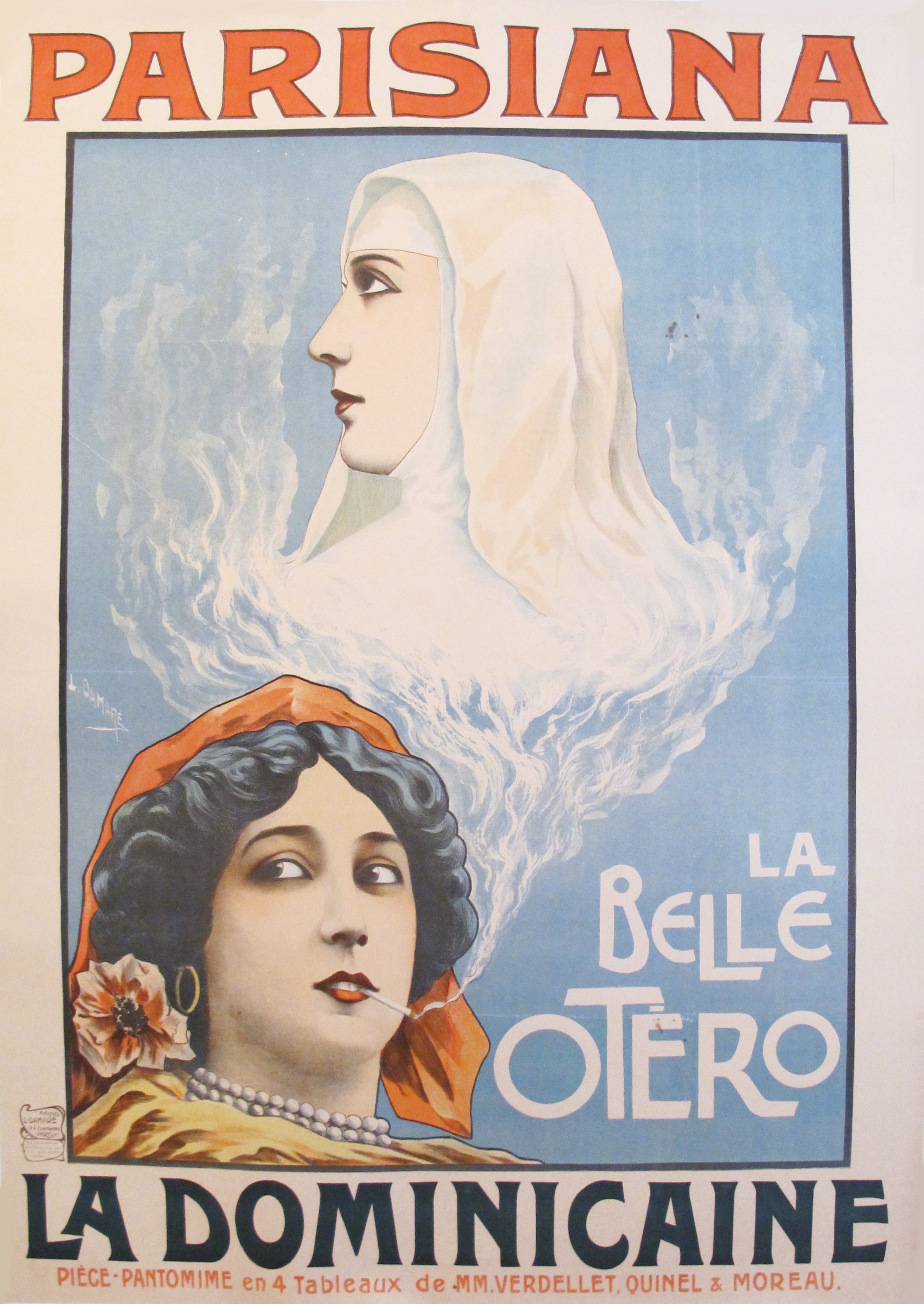 1903 Original French Art Nouveau Poster - Parisiana La Dominicaine - Vintage Wall Art for Home & Office Decor