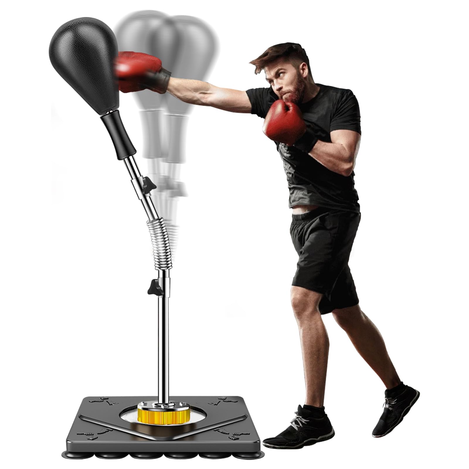 Adjustable Punching Bag for Adults & Kids - Suction Cup Base Boxing Bag with Stand for Home Gym, Boxing Equipment & Fitness Training - Perfect for Reflex, Speed, and Strength Workouts